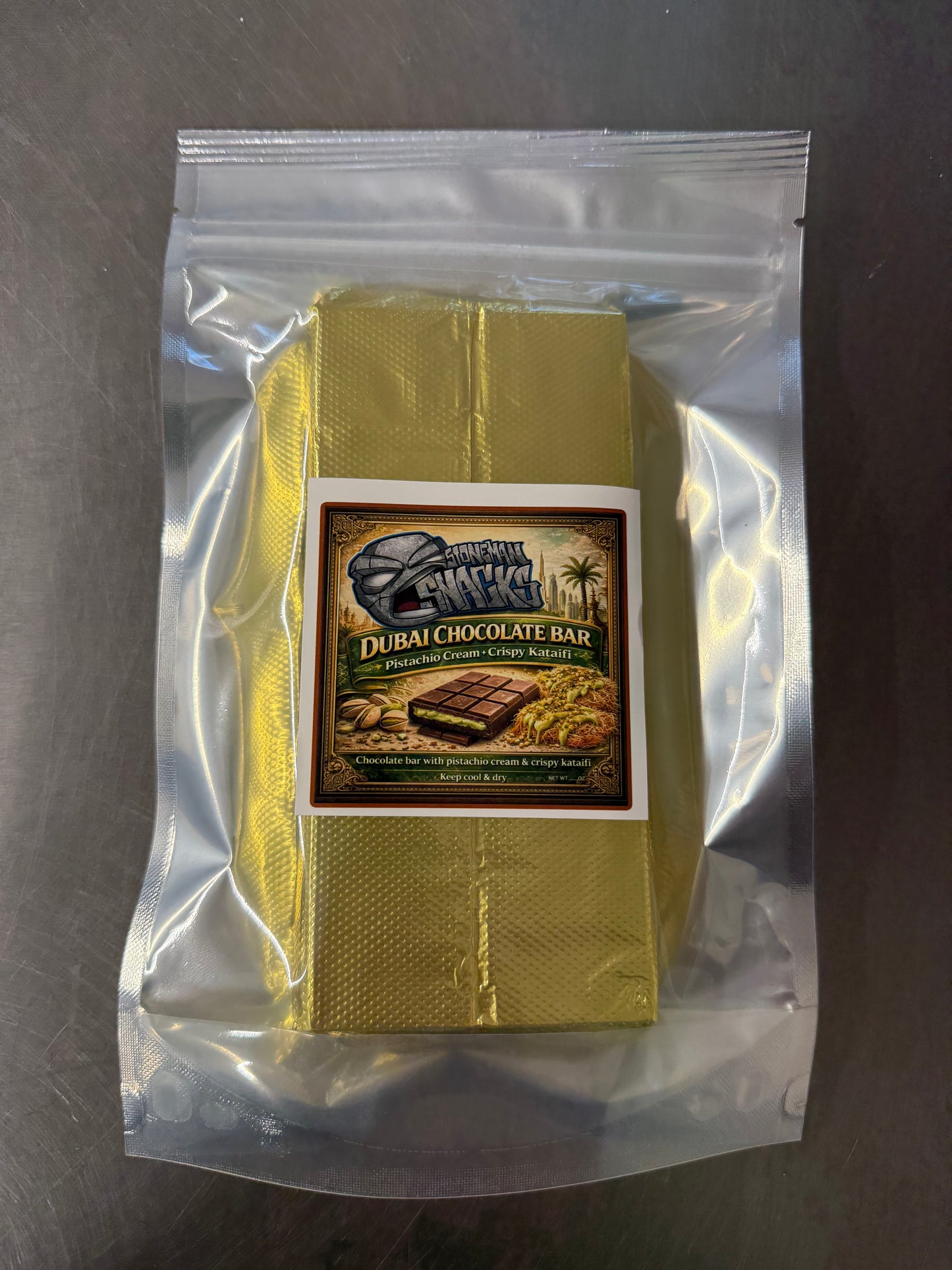 Dubai Milk Chocolate Bar – Pistachio Cream & Crispy Kataifi | Handcrafted Slab