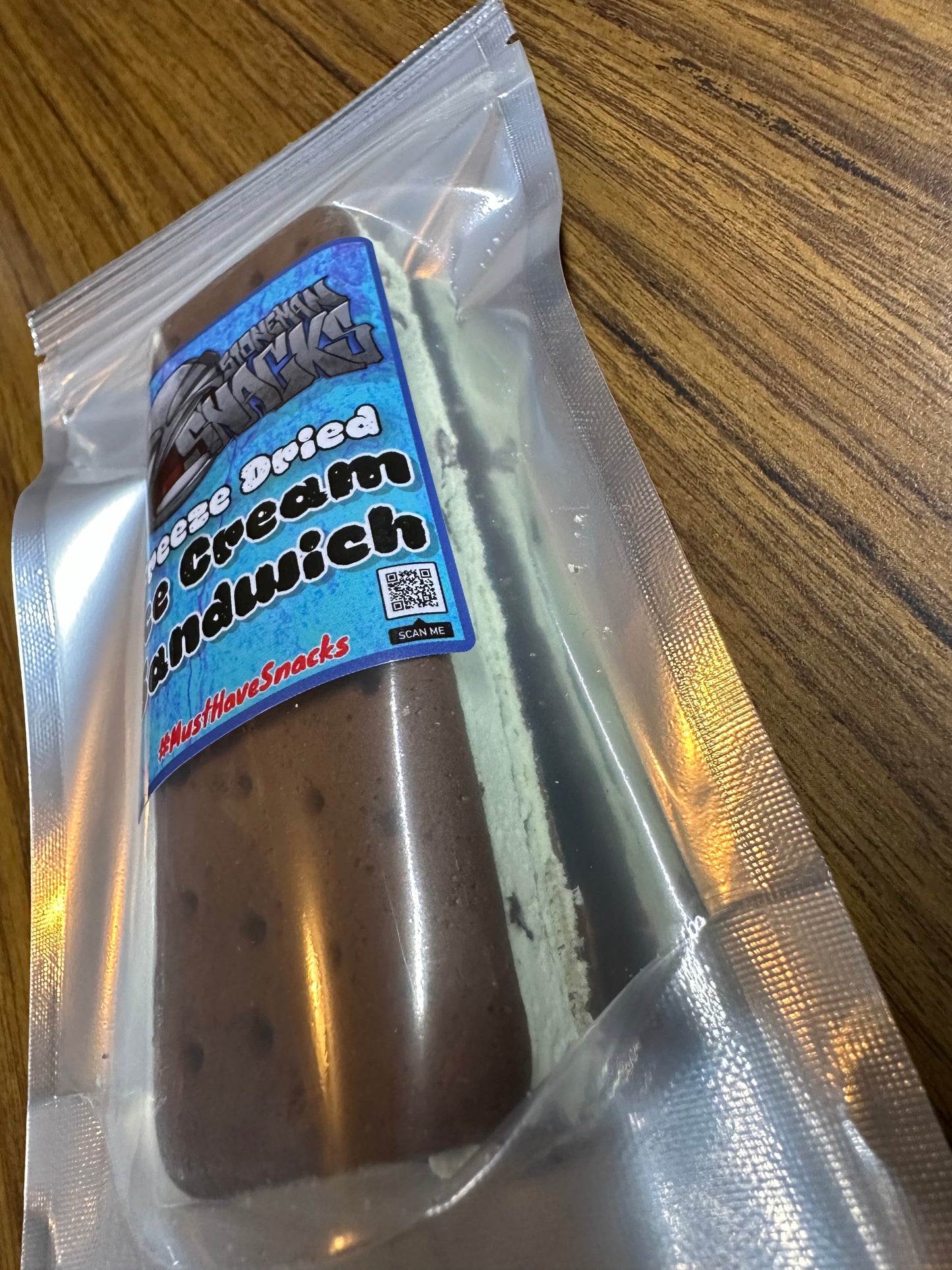 Freeze Dried Mint Chocolate Chip Ice Cream Sandwich